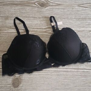 Ambrielle 36B push up black lacebra nwt